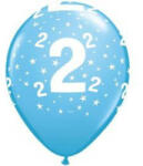 Qualatex Szám, Számos lufi 11" 28cm 6db 2-es lufi Boldog 2. szülinapot! , 17826 (LUFI308351)