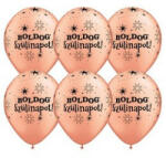 Qualatex Szülinapi latex lufi 11" 28cm 6db Boldog szülinapot! , Rosegold, Rose gold, q24145rp (LUFI302690)