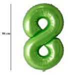 PartyPal Számos lufi 34" 86cm óriás zöld fólia szám, számjegy 8-as (LUFI469325)