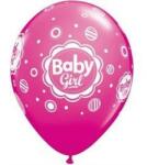 Qualatex Mintás latex lufi 11" 28cm 6db Baby girl, 17799 (LUFI822736)