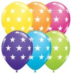 Qualatex Mintás lufi 11" 28cm 6db csillagos, 18077 (LUFI255512)