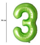 PartyPal Számos lufi 34" 86cm óriás zöld szám, számjegy 3-as (LUFI661045)