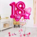  Lufidekor óriás számokkal, választható számjegyekkel, héliummal töltve - Pink (LUFI618429)