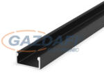 GREENLUX GXLP075 Alumínium profil (E) max. 12mm széles LED szalagokhoz, felületre telepítéshez lakkozott fekete (GXLP075)