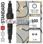 EMOS D1EW01 Standard LED sorolható karácsonyi füzér - fényfüggöny, 1x2 m, kültéri, meleg fehér, időzítő, 1, 2 W, 230 V AC, IP44 (1550010004)