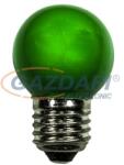 Tronix 165-033 SMD LED fényforrás, E27, 1W, zöld, IP44, törésmentes PVC búra (165-033)