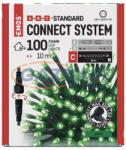 EMOS D1AG01 Standard LED sorolható karácsonyi füzér, 10 m, kültéri és beltéri, zöld, időzítő, 1, 2 W, 230 V AC, IP44 (1550015000)