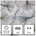 EMOS D3AC10 LED fényfüzér - fürtök, nano, 8 m, beltéri, hideg fehér, időzítő, 6 W, 230 V AC, IP20 (1550002020)