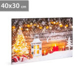 Family Collection 58458 LED-es fali kép - "Merry Christmas" - 6+3 melegfehér LED - 40 x 30 cm (58458)