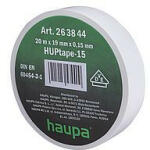 HAUPA 263844 Szigetelőszalag PVC fehér 19 mm x 20 m (263844)