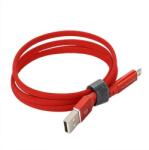 SOMOSTEL Cablu Date USB TYPE-C 2.0A RED 2400mAh QUICK CHARGER QC 3.0 1M POWERLINE Sm-BW04 LIGHTNING - FLAT TEXTILE BRAID + LED + AUTO POWER OFF SYSTEM (SMS-BW04 Red)