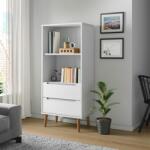 vidaXL Bibliotecă „MOLDE, alb, 60x35x133, 5 cm, lemn masiv de pin (350538) Biblioteca