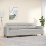 vidaXL Canapea cu 3 locuri, gri deschis, 210 cm, țesătură microfibră (349234) Canapea