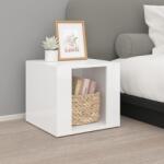 vidaXL Noptieră, alb extralucios, 41x40x36 cm, lemn compozit (816546)