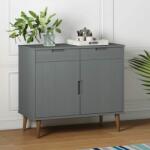 vidaXL Servantă „MOLDE gri 90x40x80 cm lemn masiv de pin (350548) Comoda