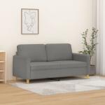 vidaXL Canapea cu 2 locuri, gri închis, 140 cm, material textil (349090) Canapea