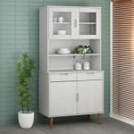 vidaXL Rafturi superioare dulap înalt, alb, 90x35x100 cm, lemn de pin (350550) Comoda