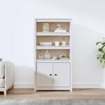 vidaXL Dulap înalt, alb, 80x35x154 cm, lemn masiv de pin (823520) Comoda
