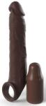 Pipedream Fantasy X-tensions Elite 3" Silicone X-tension with Strap Brown Inel pentru penis
