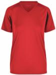 Daiber Tricou sport de damă cu mânecă scurtă JN316 - Roșie / neagră | L (JN316-88731)