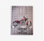 Tac Signs 3D - Plăcuță metalică decorativă 3D [15x20cm - extra groasa] Route US 66 Indian Legend Bike (DCC-TACS3D6606RC)