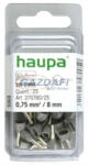 HAUPA 270780 Szigetelt iker érvéghüvely, 0, 75mm2, 8mm, szürke, 100 db/csomag (270780)