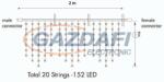 Tronix 007-050 PS230 Jégcsap fényfüggöny, 2x0, 8m, fekete vezetékkel, 6500K CW (007-050)