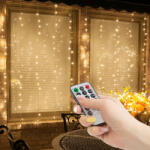 Family Decor 58906A LED-es fényfüggöny távirányítóval - 3 x 1 m - 100 melegfehér LED (58906A)