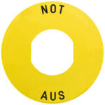 SCHNEIDER ZBY9260 Sárga kör alakú címke "NOT AUS" felirattal, 60mm átmérő (ZBY9260)