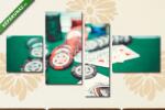  Többrészes Vászonkép, Premium Kollekció: Poker(125x70 cm, S02)