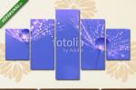  Többrészes Vászonkép, Premium Kollekció: Dandelion seeds with water drops and beautiful shades(135x70 cm, S01)