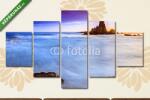  Többrészes Vászonkép, Premium Kollekció: Naplemente a Cabo de Gata természeti parkjának partján(135x70 cm, S01)