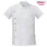 Giblor's Szakácskabát - fehér, rövid ujjú, légáteresztő anyagból (18P08G045)