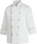 Egochef Fehér szakácskabát piros paszpóllal (2017002P)