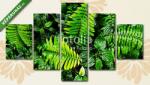  Többrészes Vászonkép, Premium Kollekció: trópusi zöld levelek(135x70 cm, S01)