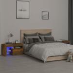 vidaXL Noptiere cu lumini LED, 2 buc. , stejar fumuriu, 70x36, 5x40 cm (3152775)