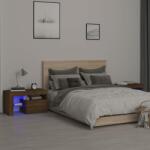 vidaXL Noptiere cu lumini LED, 2 buc. , stejar maro, 70x36, 5x40 cm (3152777)