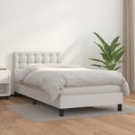 vidaXL fehér műbőr rugós ágy matraccal 100 x 200 cm (3141108) - vidaxl