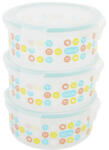 Badabulle - Set 3 boluri ermetice Maxi 300 ml, pentru pastrarea hranei (B004306) - drool Set pentru masa bebelusi
