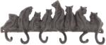 Clayre & Eef Cuier fier forjat maro 6 agatatori Cats 36 cm x 5 cm x 16 cm (6Y3207) Agatator cuier