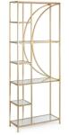 Bizzotto Raft din fier auriu cu 6 polite sticla Elenor 66 cm x 26 cm x 176 h (0746423) Raft
