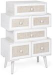 Bizzotto Comoda 6 sertare din lemn alb bej crem Montiel 60 cm x 30 cm x 83 h (0744881) Comoda