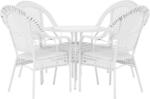 Mobikon Set mobilier de gradina rattan artificial alb Koven 80x72 cm, 66x69x100 cm (0000254781)