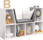Mobikon Biblioteca pentru copii alb gri Feria 112x27x61 cm (0000277001) Vitrina