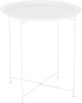 Mobikon Masuta cafea cu tava detasabila din metal alb Render 47x47x50 (0000273680) Masa de cafea