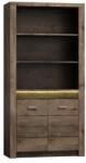 Mobikon Biblioteca pal maro frasin inchis Infinity 96x42x192 cm (0000108433) Vitrina