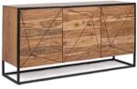 Bizzotto Comoda 3 usi din lemn maro si cadru din fier Egon 120 cm x 45 cm x 85 h (0746609) Comoda