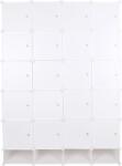 Mobikon Dulap modular plastic metal alb Zafod 148x46x202 cm (0000288650) Garderoba
