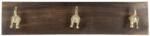 Clayre & Eef Cuier de perete din lemn maro cu 3 agatatori din fier auriu 35 cm x 5 cm x 14 h (6H1960) Agatator cuier