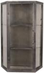 Clayre & Eef Dulap de perete din fier gri patinat si sticla 49 cm x 19 cm x 75 h (5Y0620) Garderoba